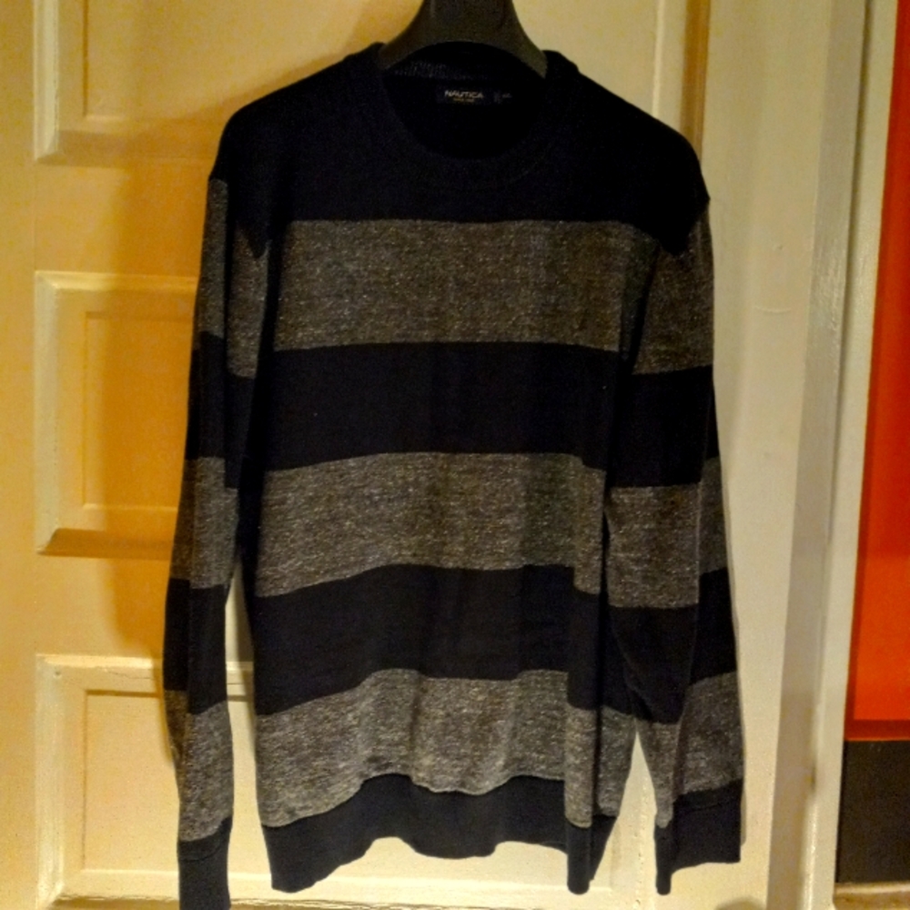 NEW  mens XXL. NAUTICA cotton striped pullover